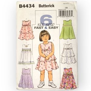 Butterick B4434 Sewing Pattern Toddler Dress, Fast & Easy